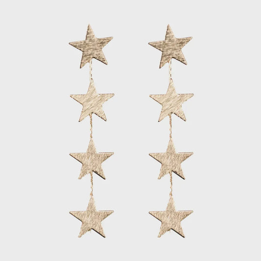 STAR DUSTER DROP STATEMENT EARRINGS in Gold