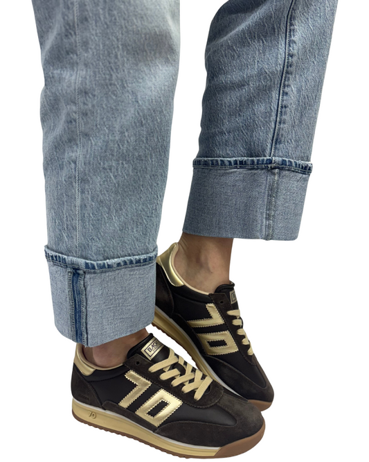 JOGGER N in Coffee + Gold