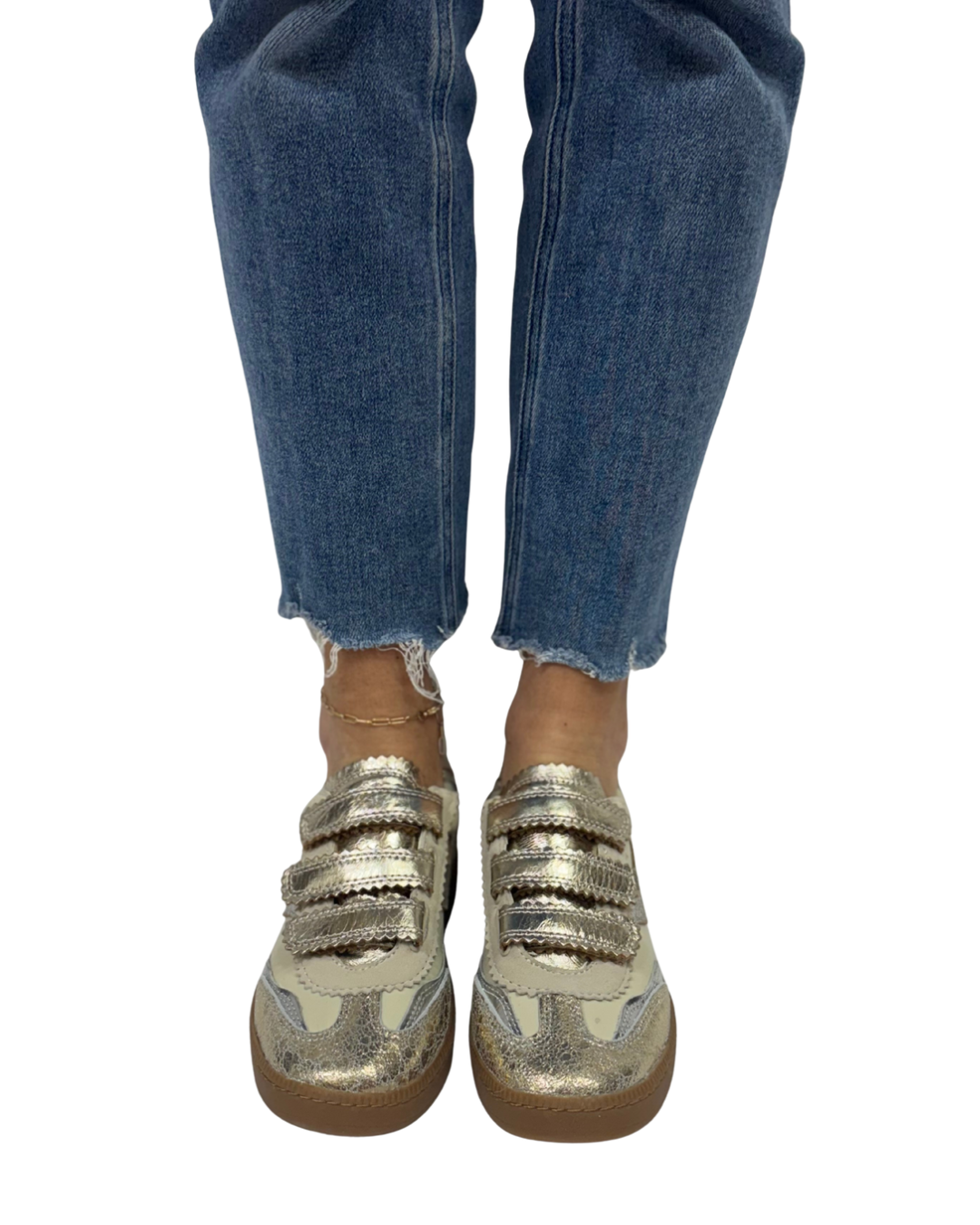 NOTICE VELCRO in Silver + Gold Distressed