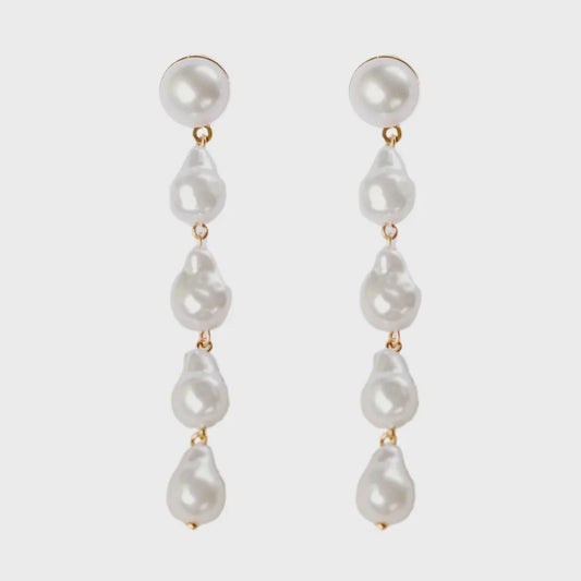 STATEMENT DROP STATEMENT EARRINGS in Natural Pearl