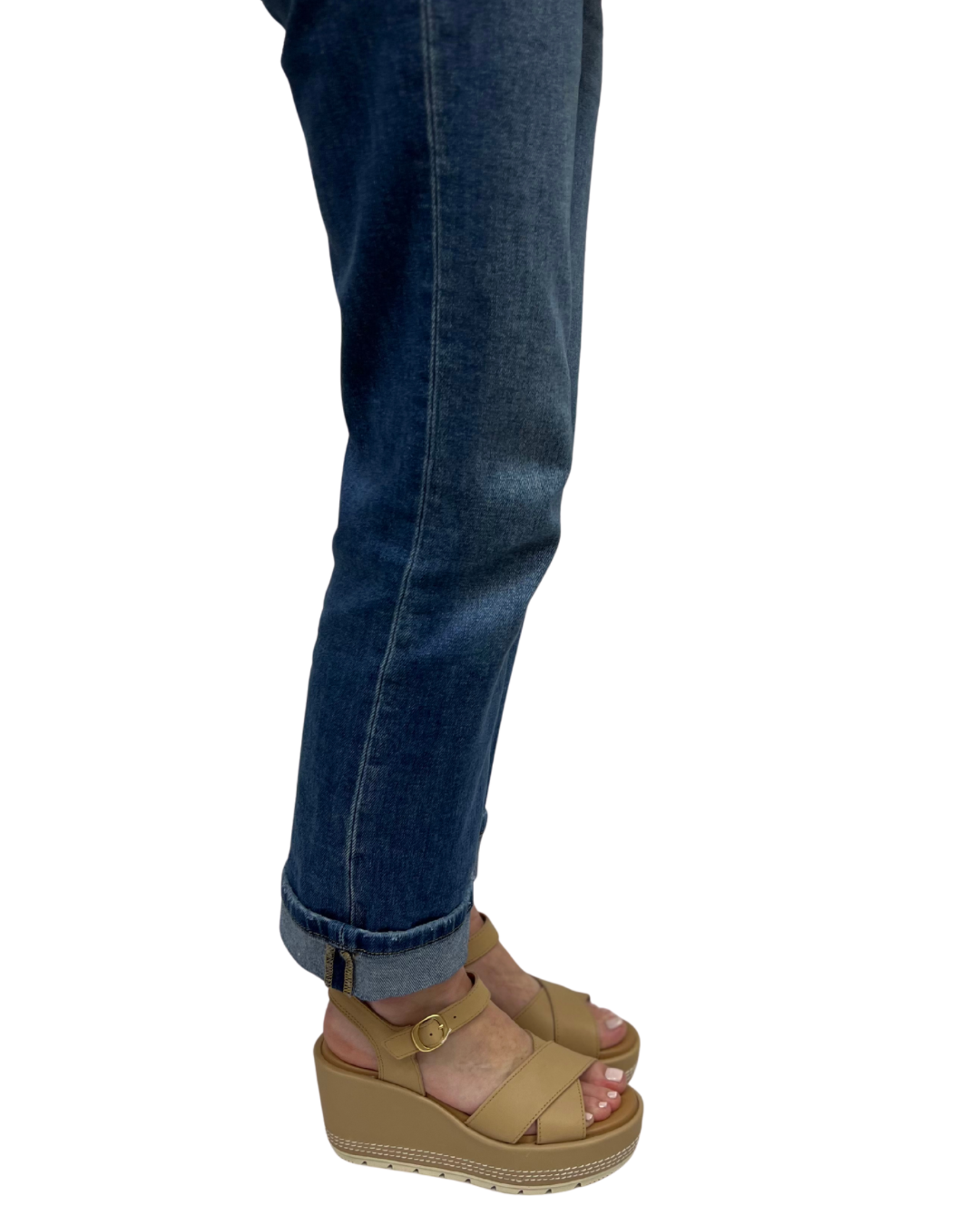 SUNPEAK WEDGE ANKLE STRAP in Honest Beige + Chalk