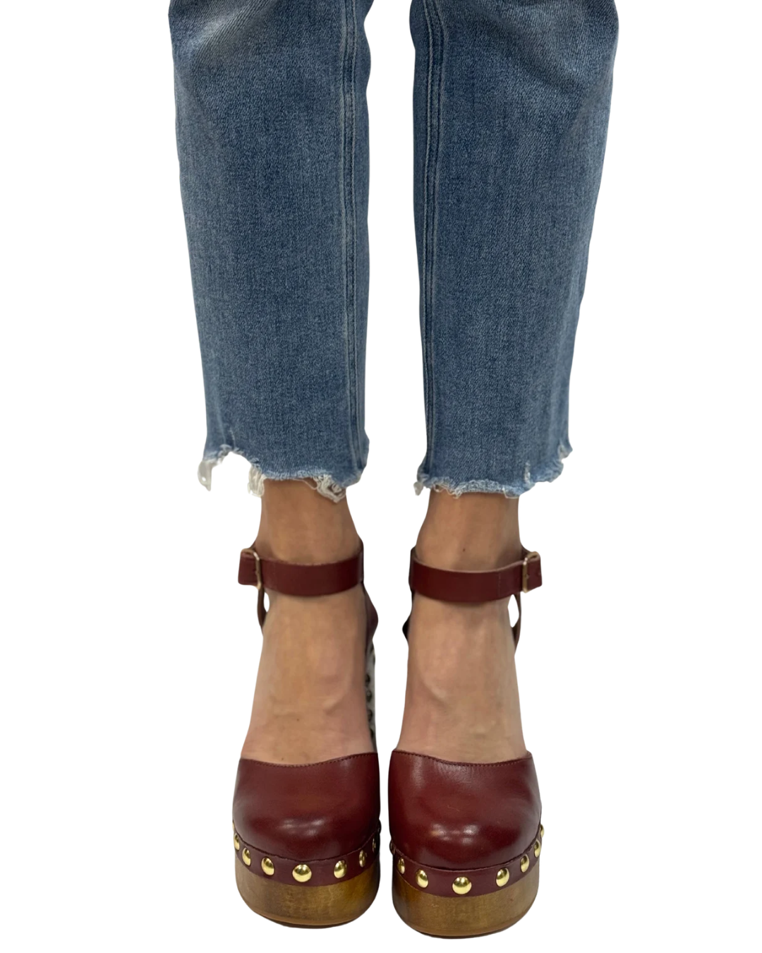 CECELIA STUDDED CLOG in Mahogany