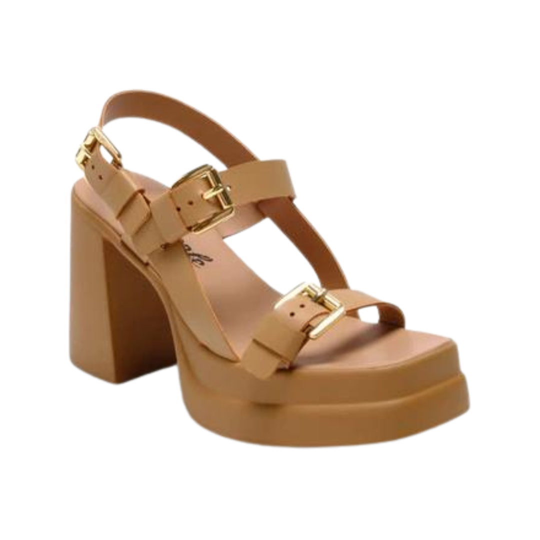 PAMELA DOUBLE STACK PLATFORM in Vachetta