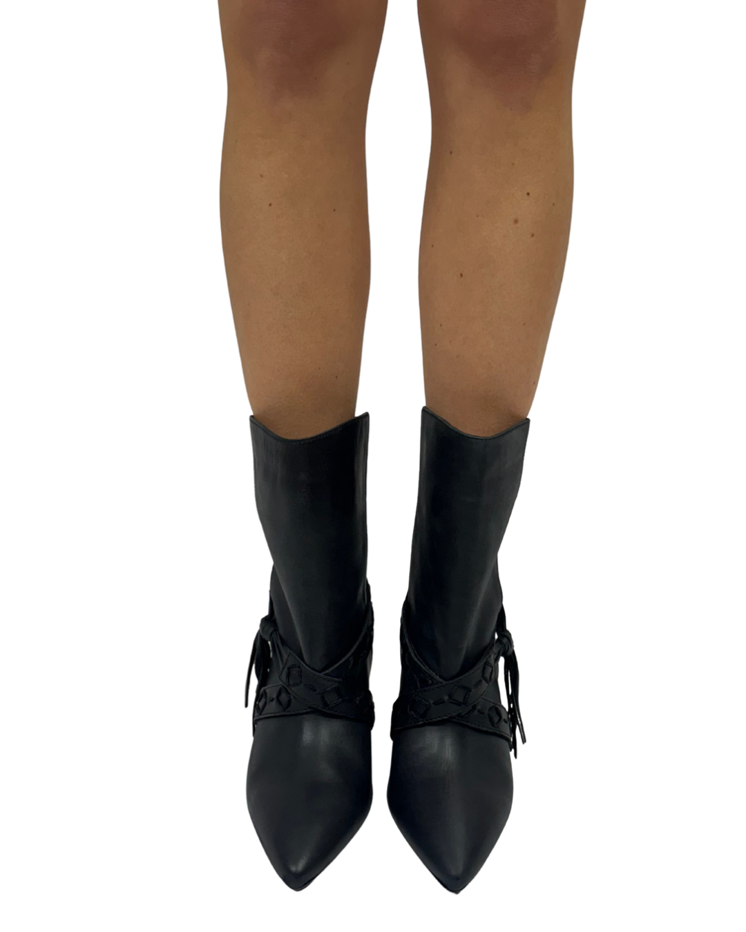 BRONTE BELT WRAP BOOT in Faded Black