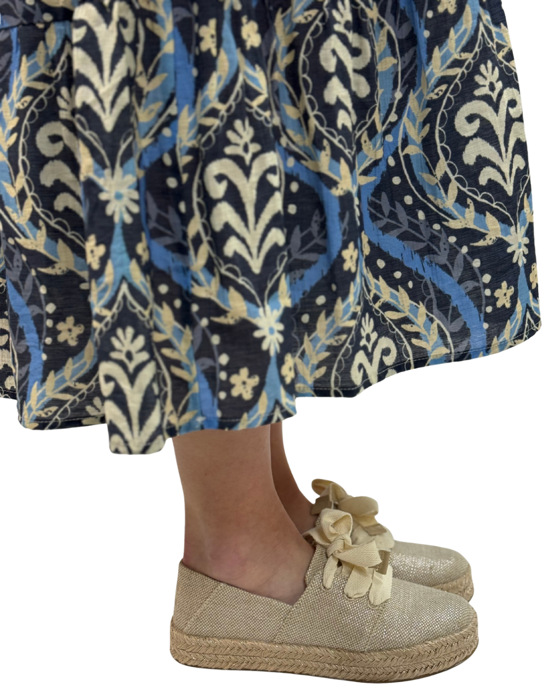 CAROLINA LACE-UP ESPADRILLE in Champagne Glitter