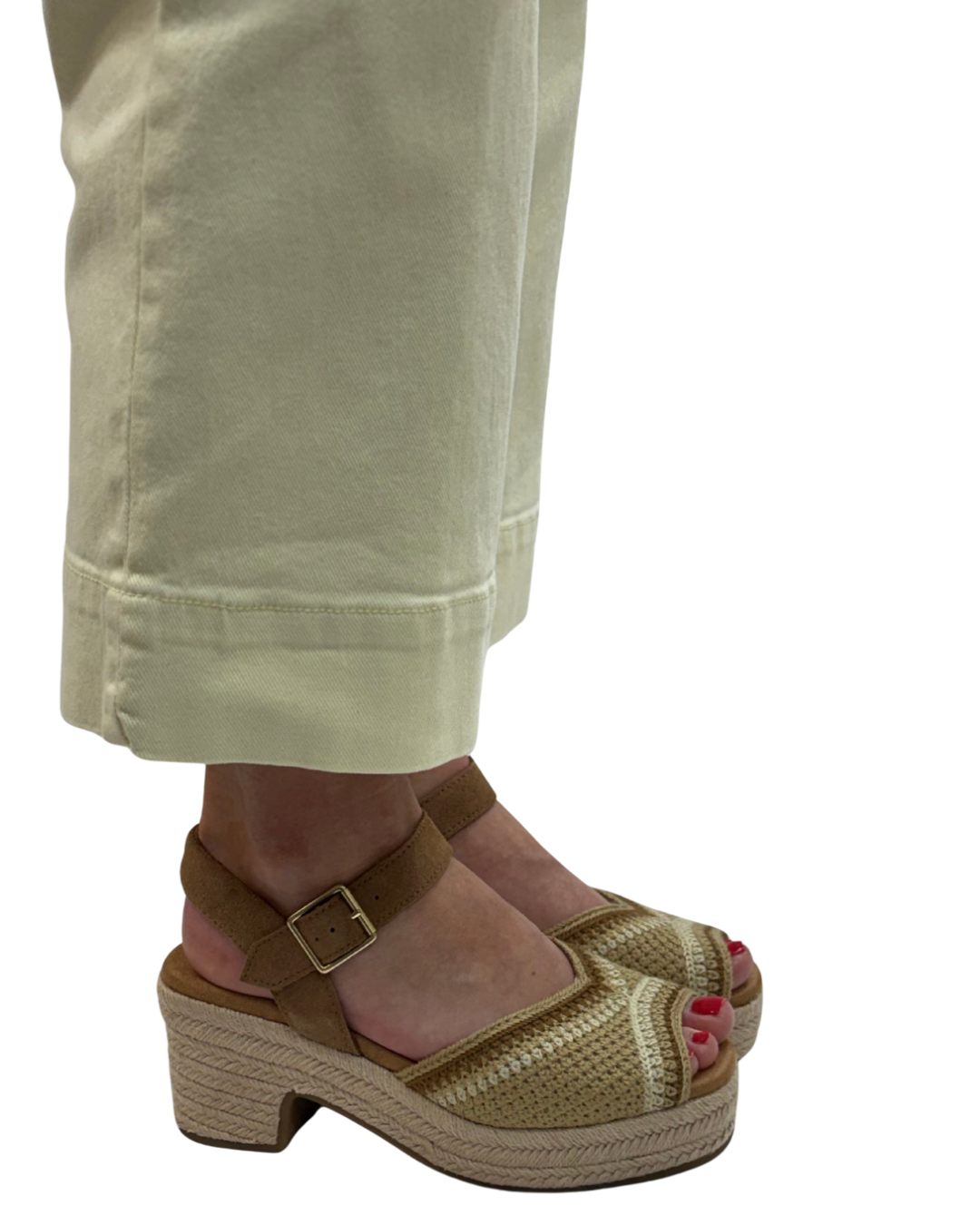 ISLA PEEP TOE in Almond Crochet