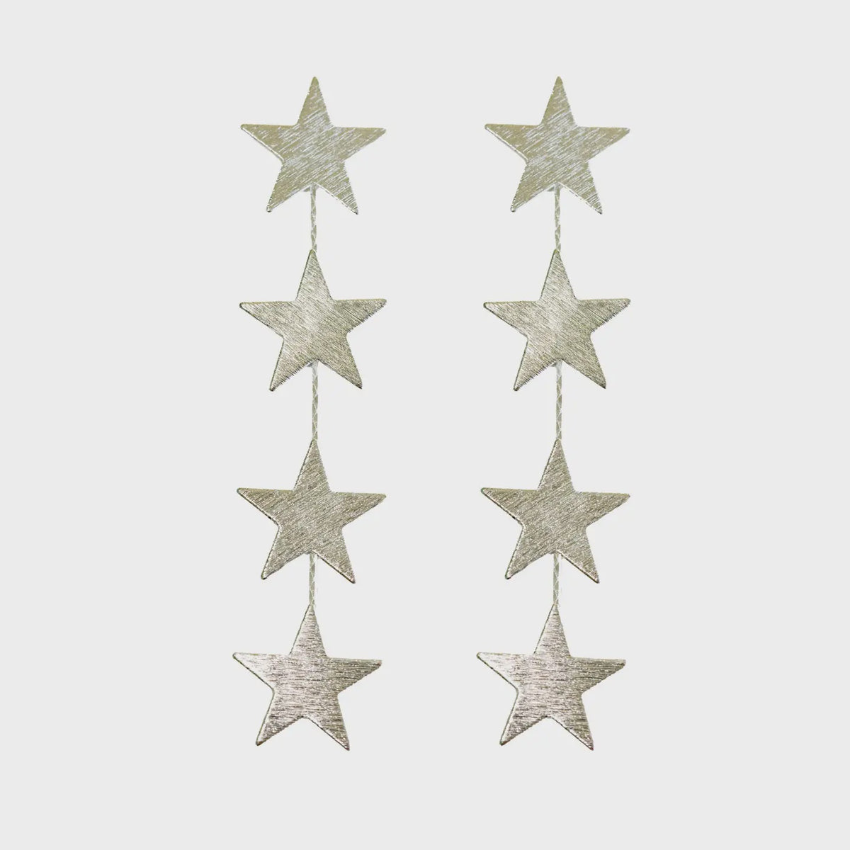 STAR DUSTER DROP STATEMENT EARRINGS in Silver