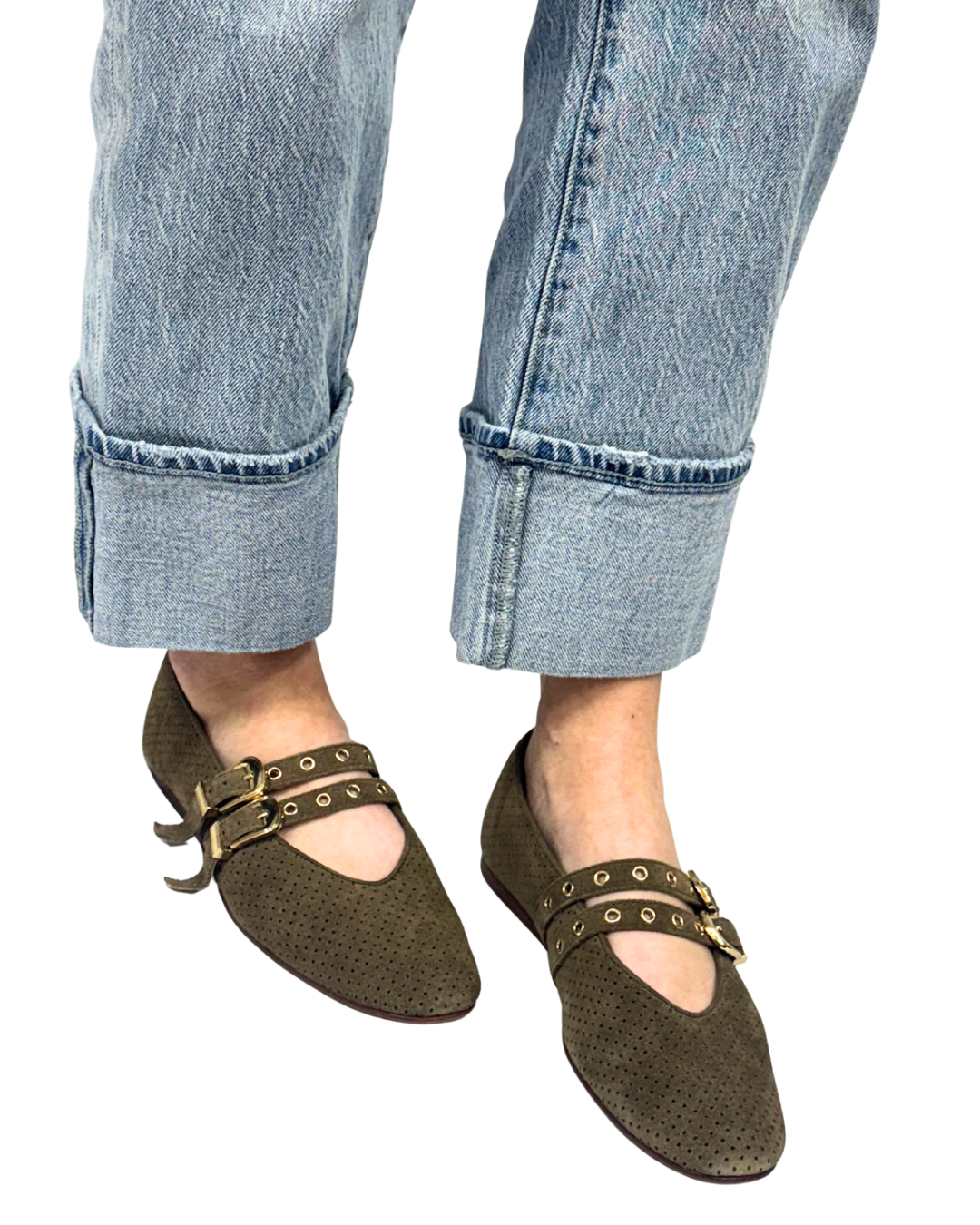 BAYLEE GROMMET in Olive Perforated