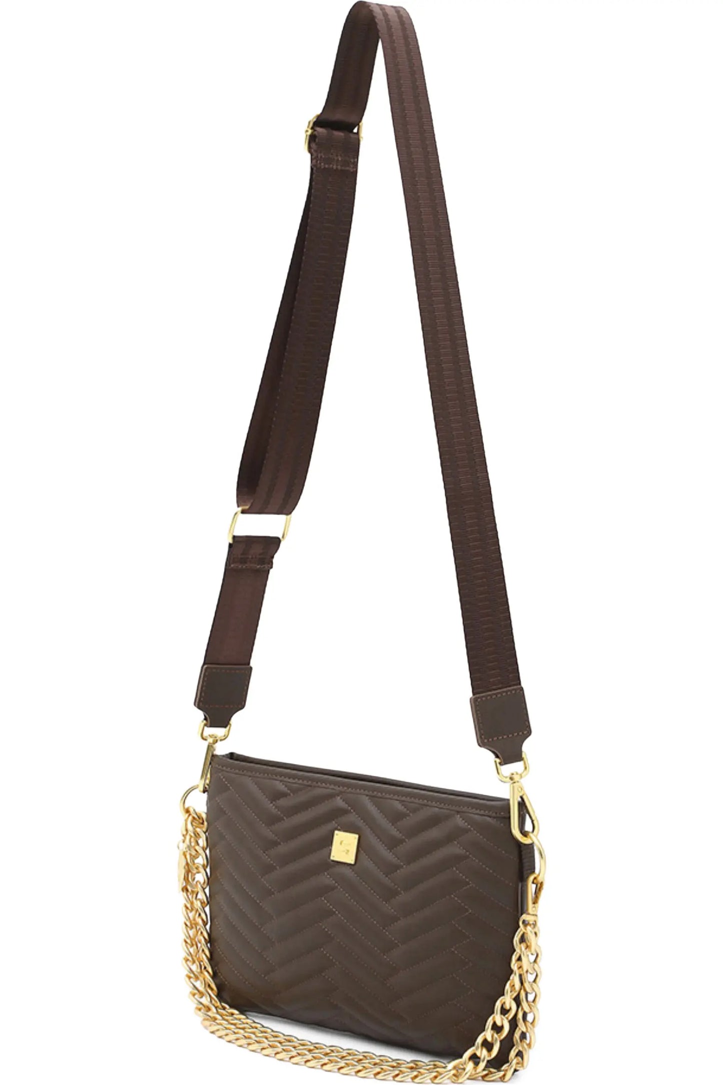 ALMOST FAMOUS ITALIAN LEATHER in Espresso Moto Quilting