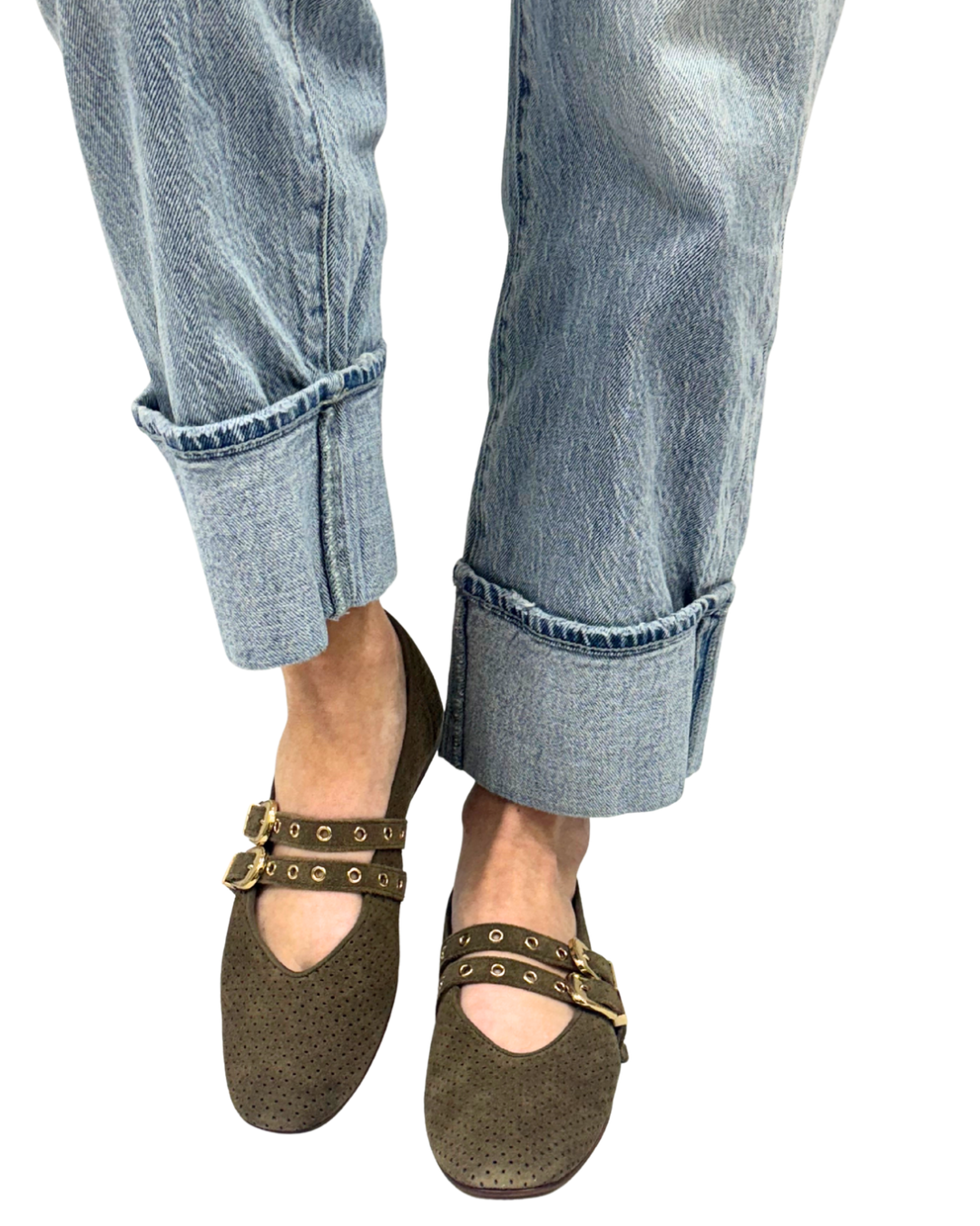 BAYLEE GROMMET in Olive Perforated