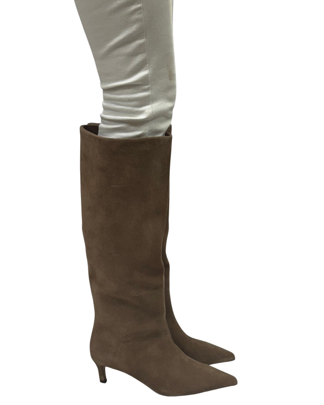 KIKI KITTEN HEEL BOOT in Tan