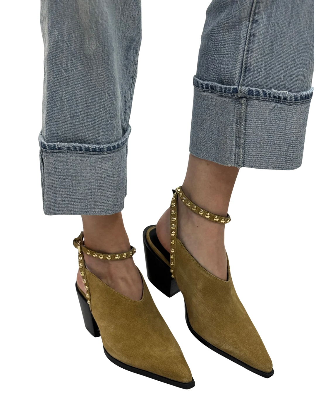 TELL ME ABOUT IT STUDDED in Tan
