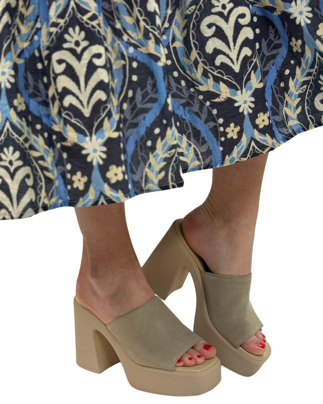 ZOE PLATFORM in Diamond Suede