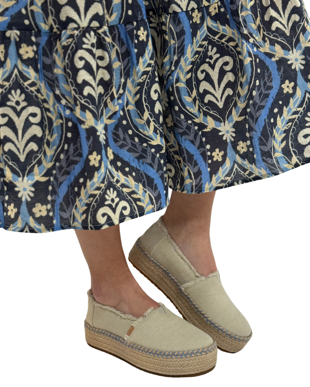 VALENCIA PLATFORM ESPADRILLE in White Onyx