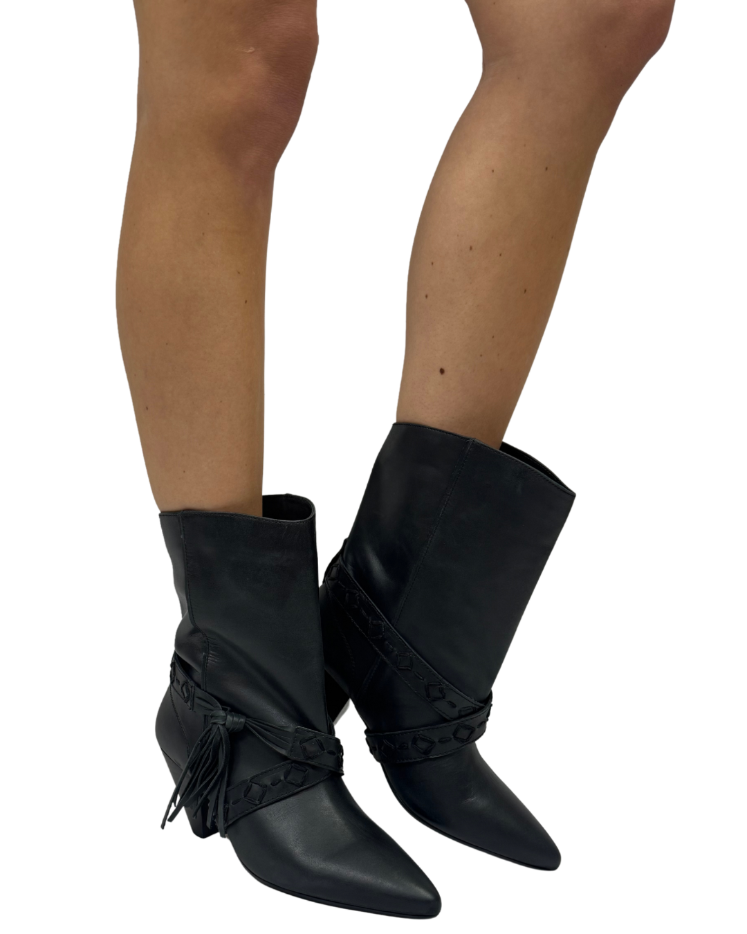 BRONTE BELT WRAP BOOT in Faded Black