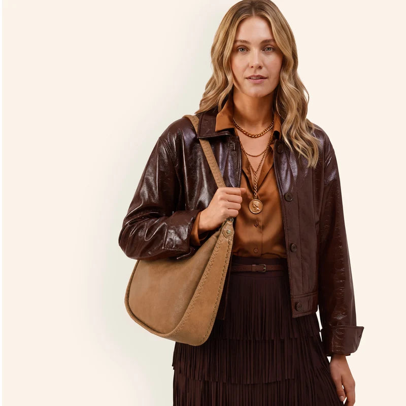 MIA CRESCENT LARGE HOBO in Whiskey