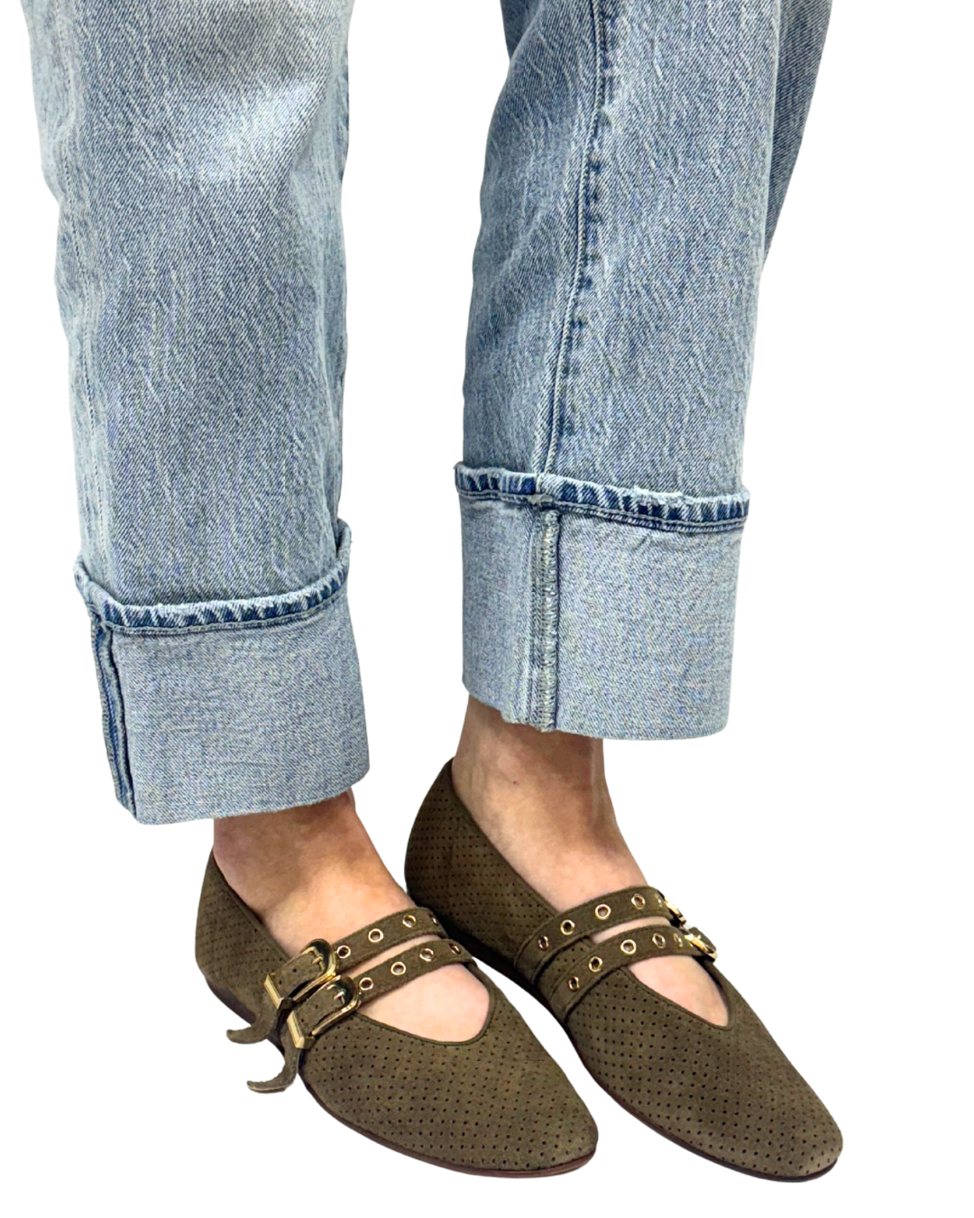 BAYLEE GROMMET in Olive Perforated