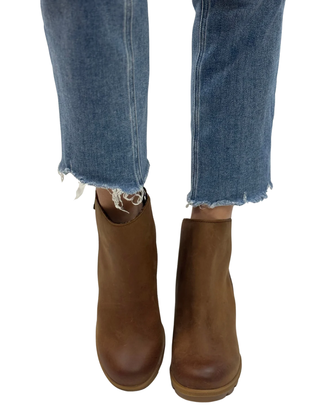 JOAN RHAPSODY ZIP WEDGE in Dark Aubun + Gum
