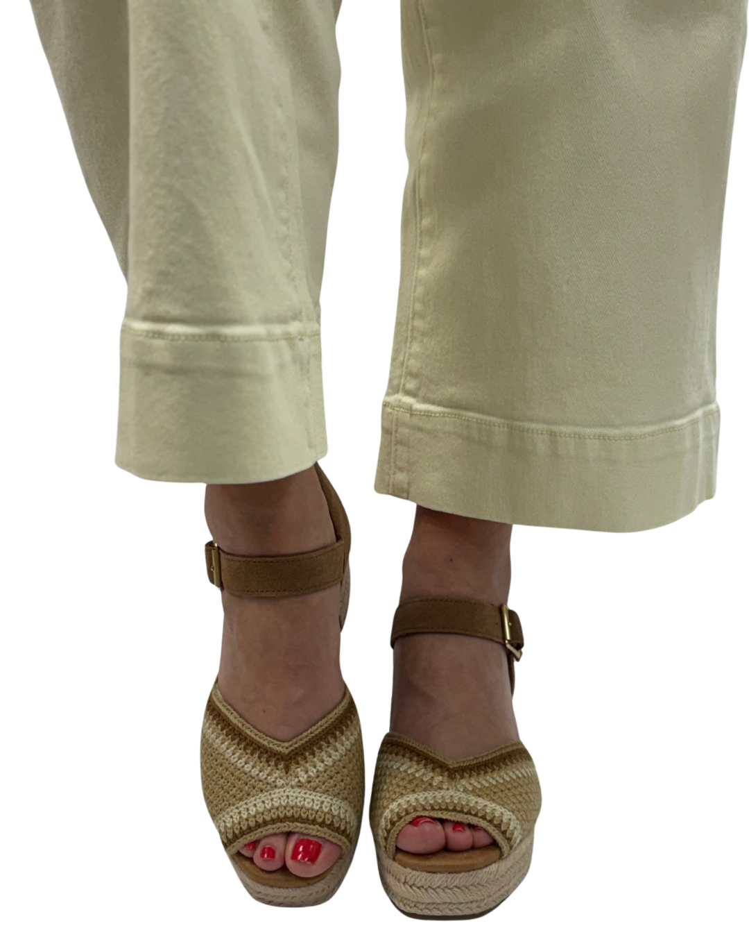 ISLA PEEP TOE in Almond Crochet