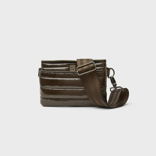 BUM BAG CROSSBODY in Glossy Chocolate