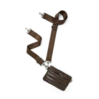 BUM BAG CROSSBODY in Glossy Chocolate