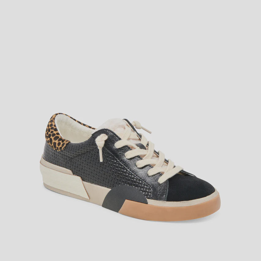 ZINA PLUSH in Black Multi Woven