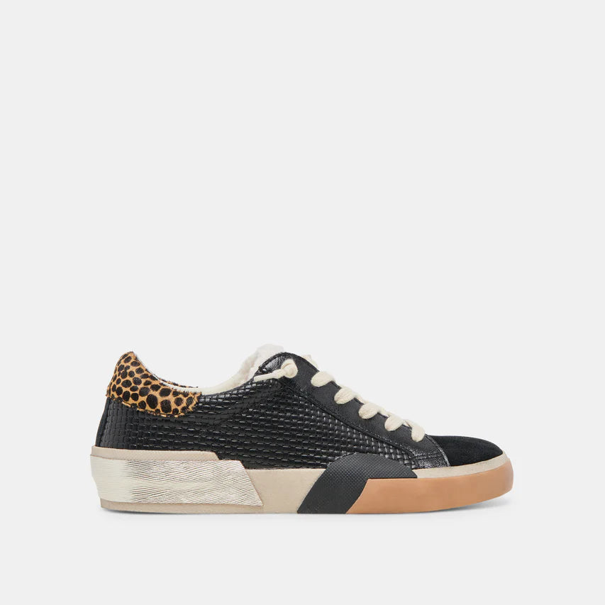 ZINA PLUSH in Black Multi Woven