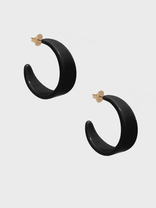 GEORGIA HOOP EARRING in Black