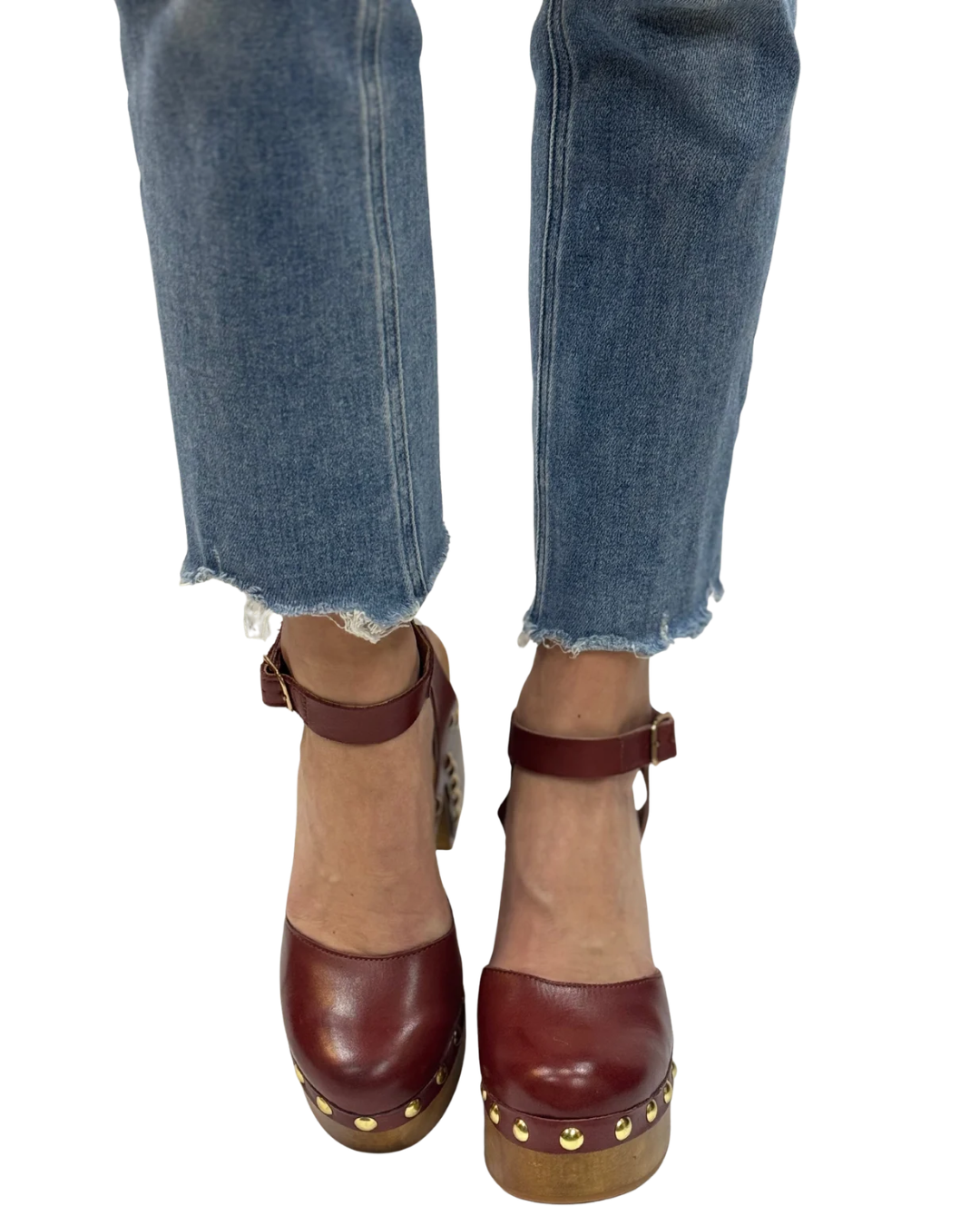 CECELIA STUDDED CLOG in Mahogany