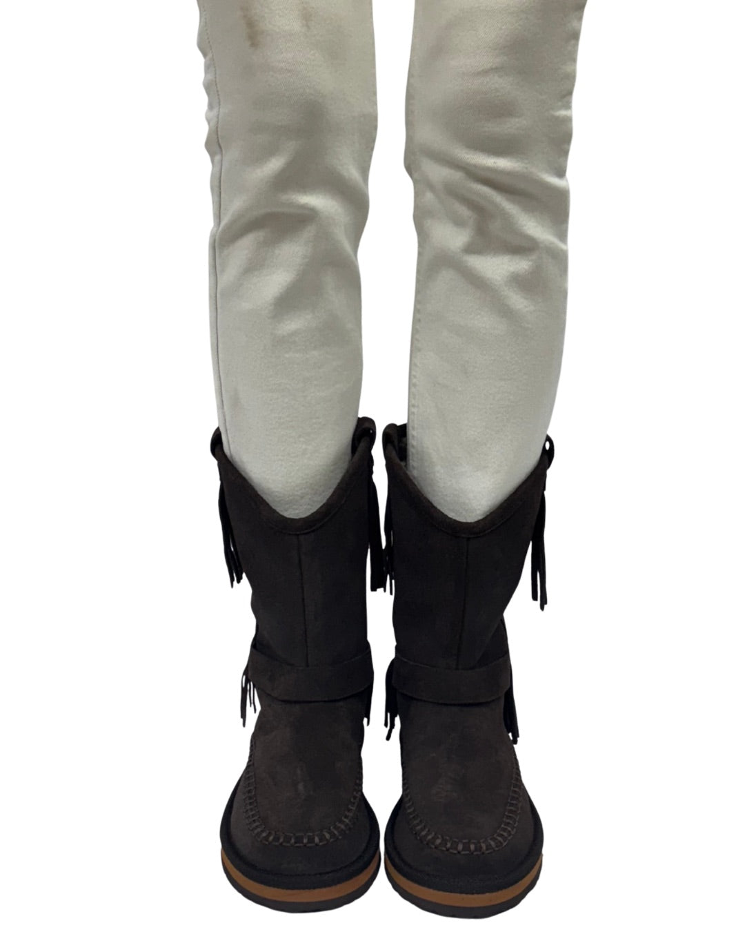 FAYE FRINGE PULL ON in Chocolate