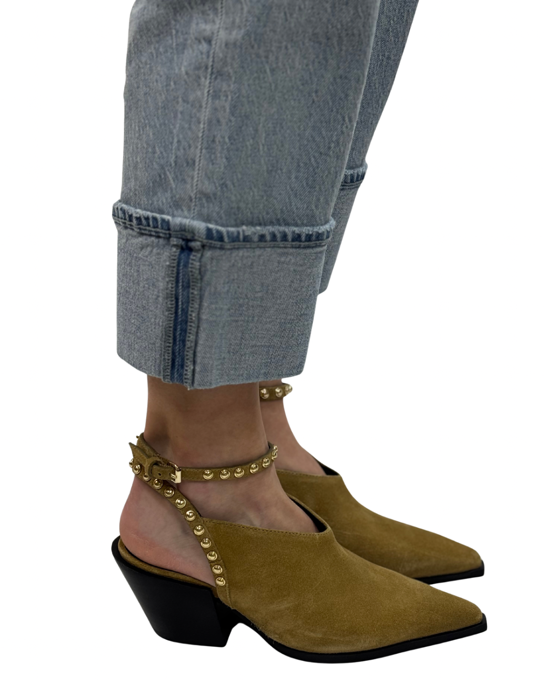 TELL ME ABOUT IT STUDDED in Tan