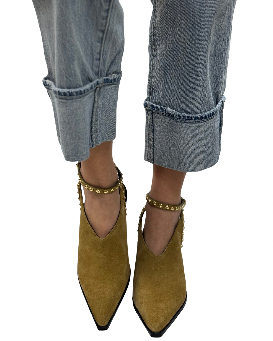 TELL ME ABOUT IT STUDDED in Tan