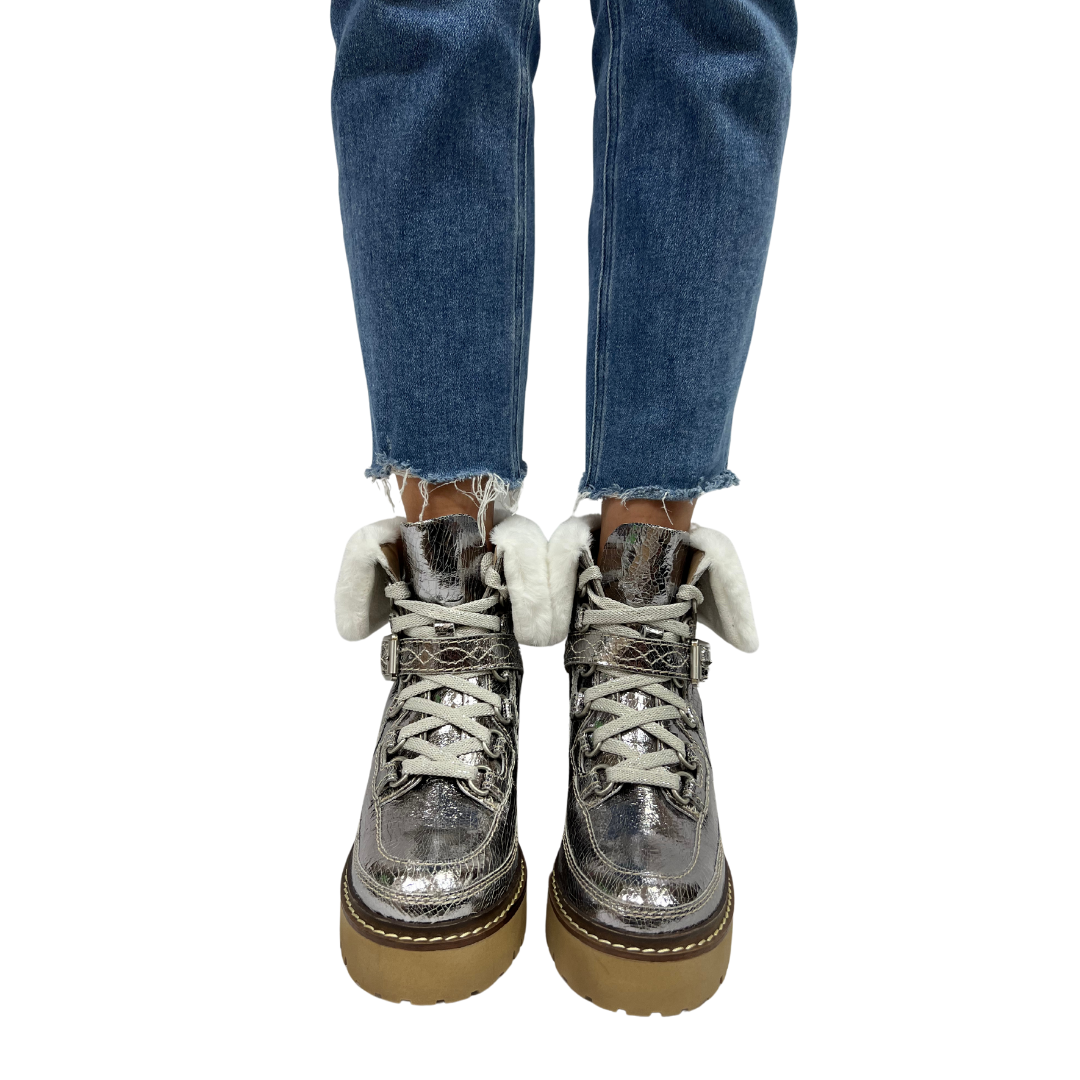 COZY JASPER HIKER ANKLE BOOT in Pale Pewter