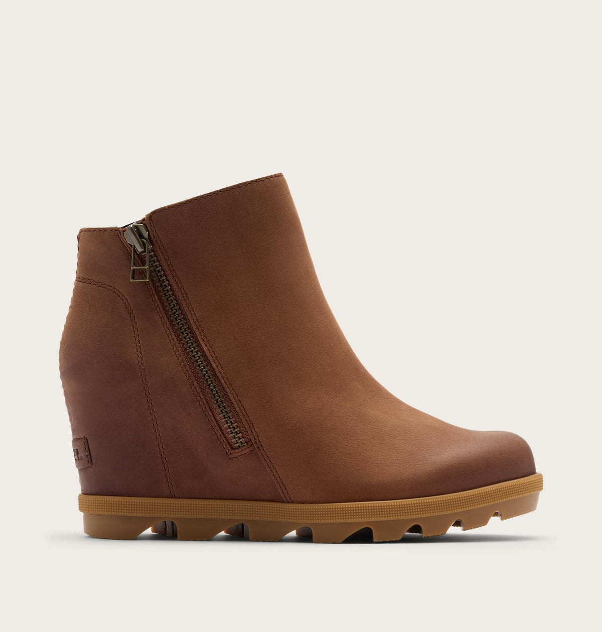JOAN RHAPSODY ZIP WEDGE in Dark Aubun + Gum