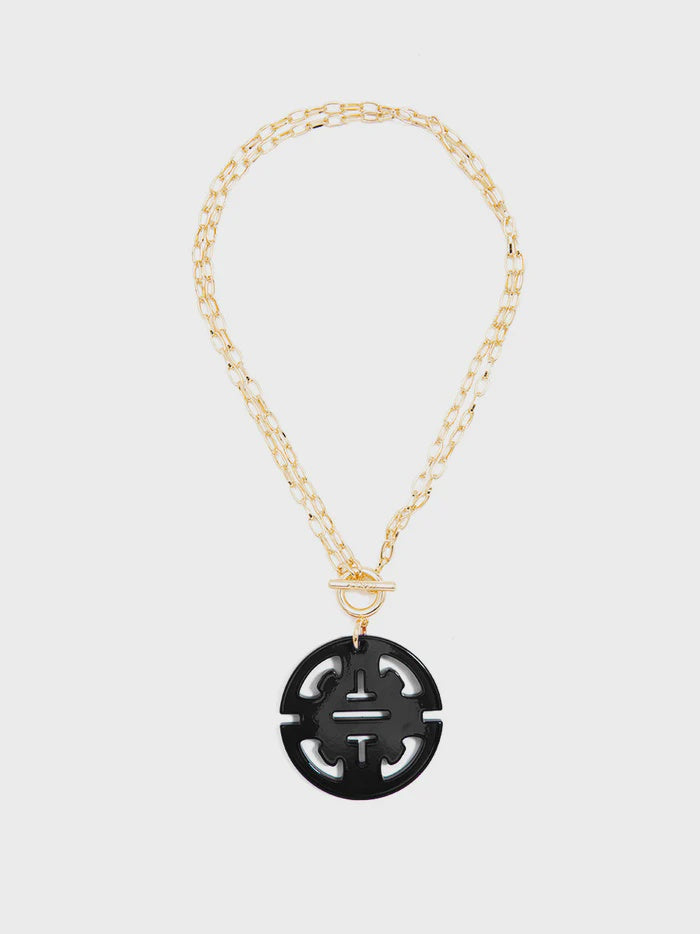 ANNIE PENDANT NECKLACE in Black