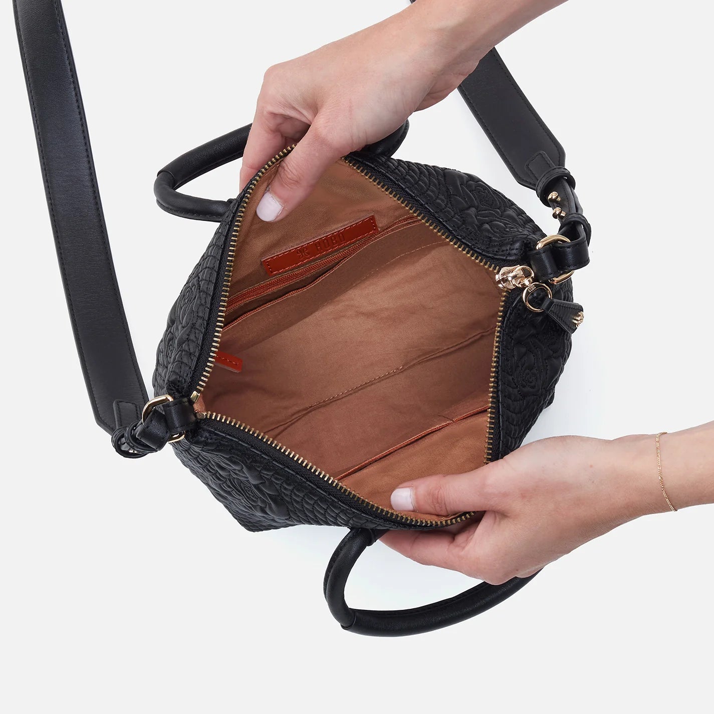 MAGGIE CROSSBODY in Black Embossed Flora