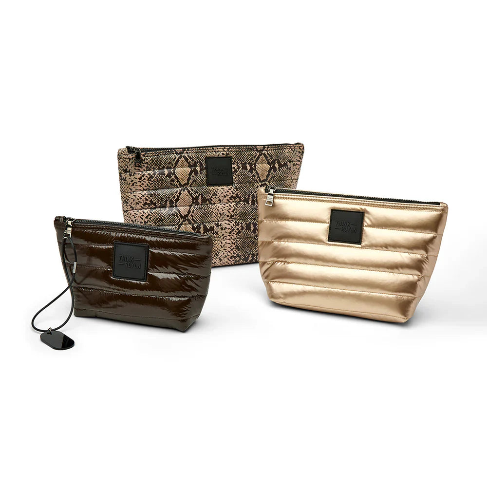 TRAVEL TRIO in Python/Pearl Cashmere/Glossy Chocolate
