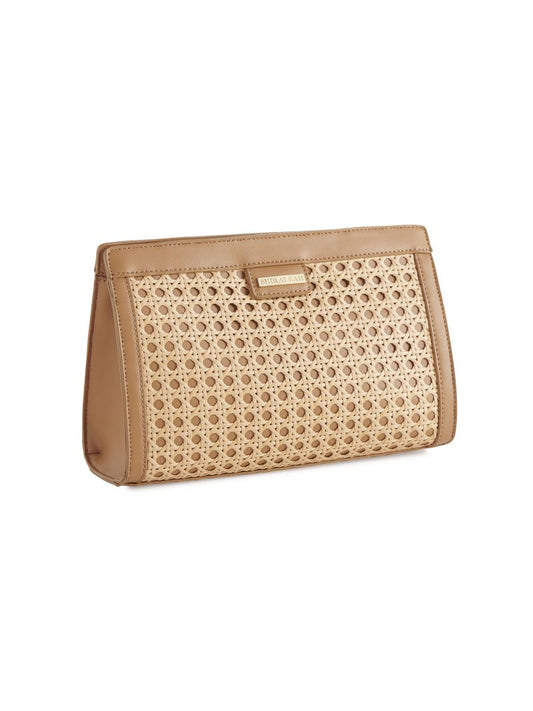 SOLEIL CLUTCH in Tan