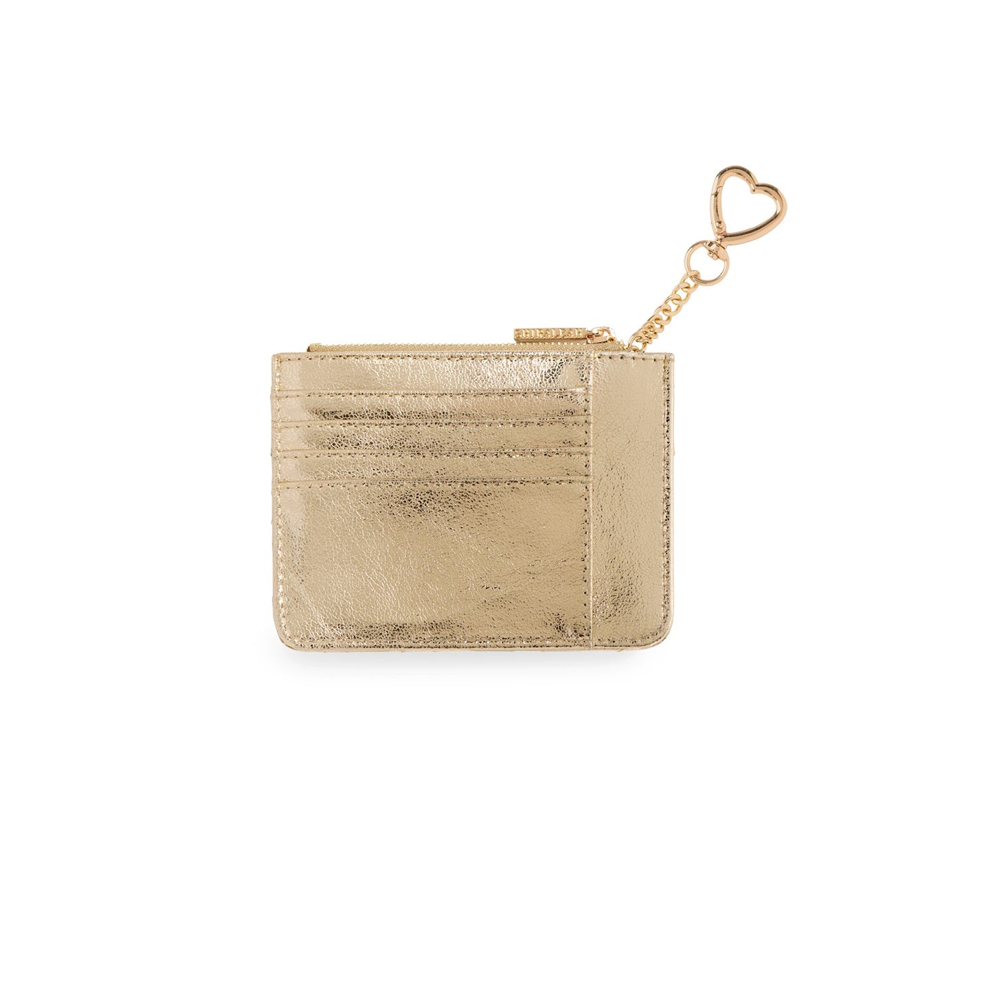 QUILTED BOW CARD CASE in Gold
