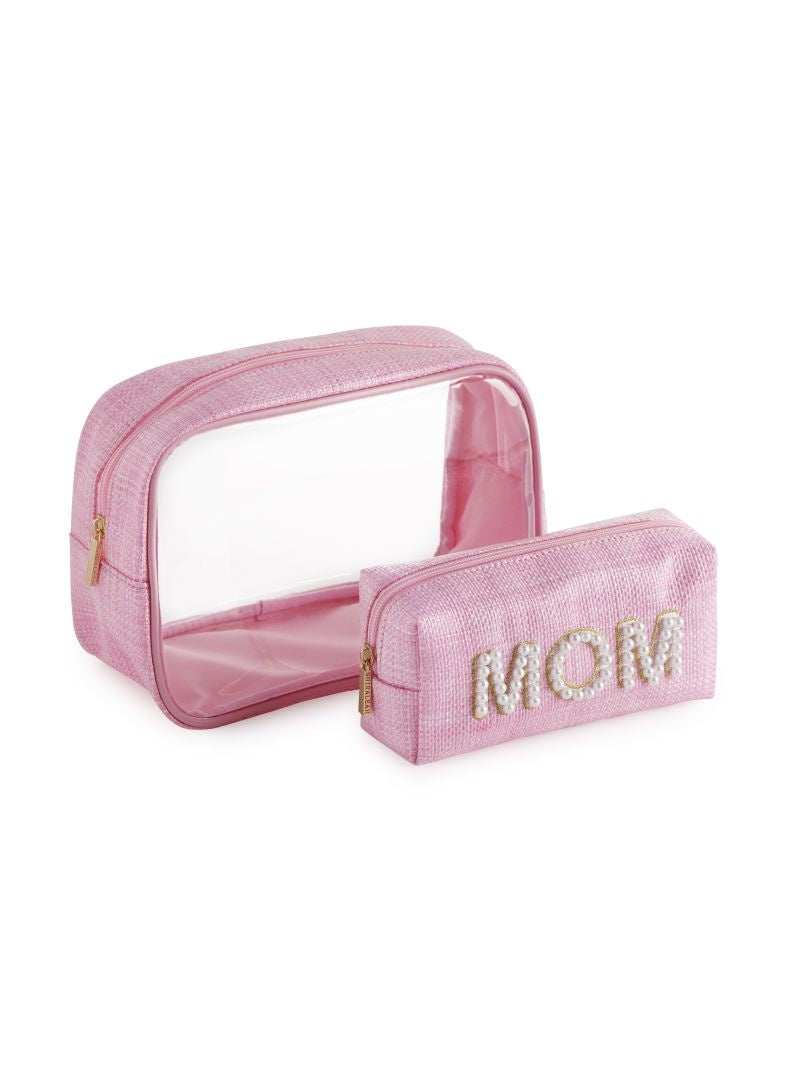 MOM SET OF 2 COSMETIC CASES in Pink