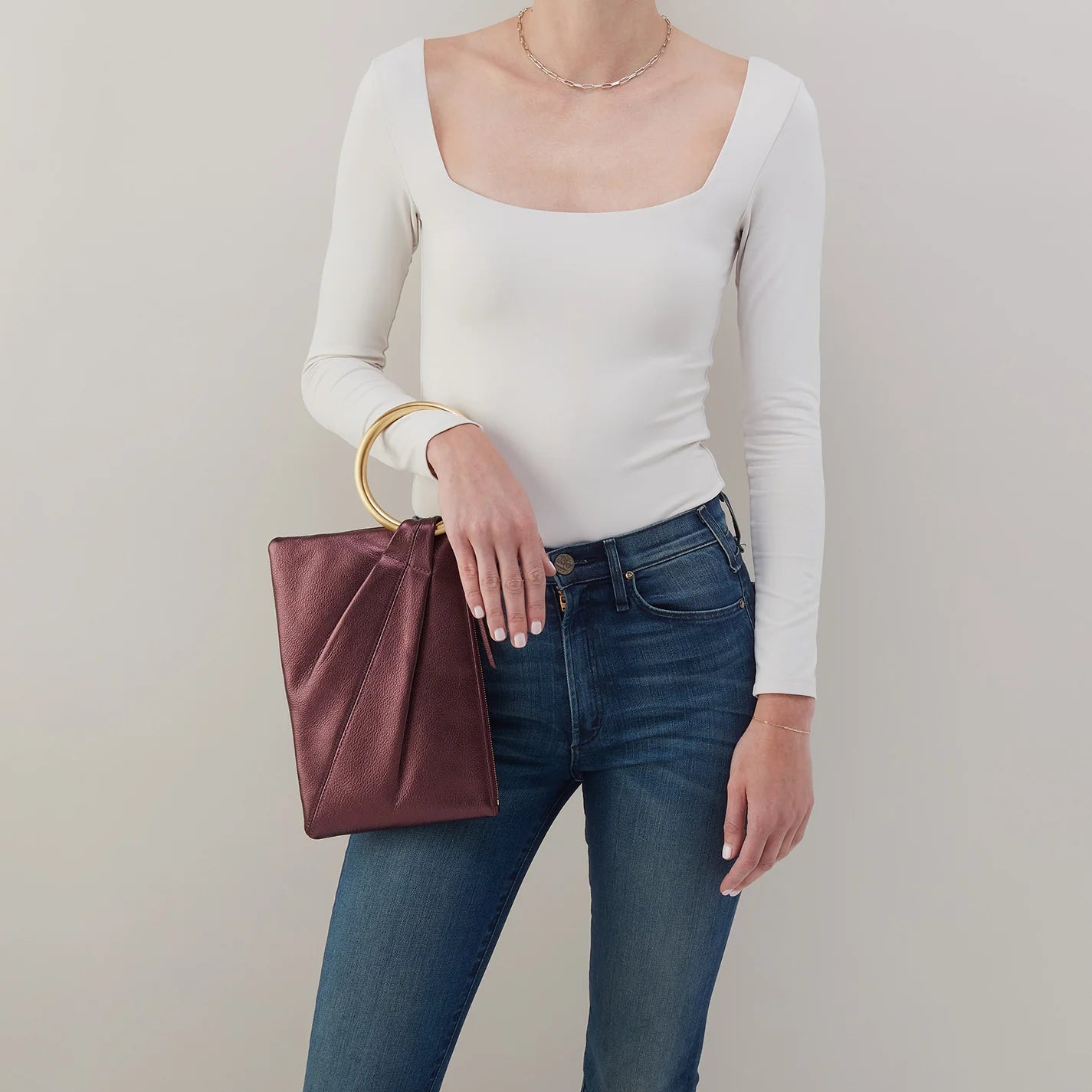 SHEILA RING CLUTCH in Frosted Plum