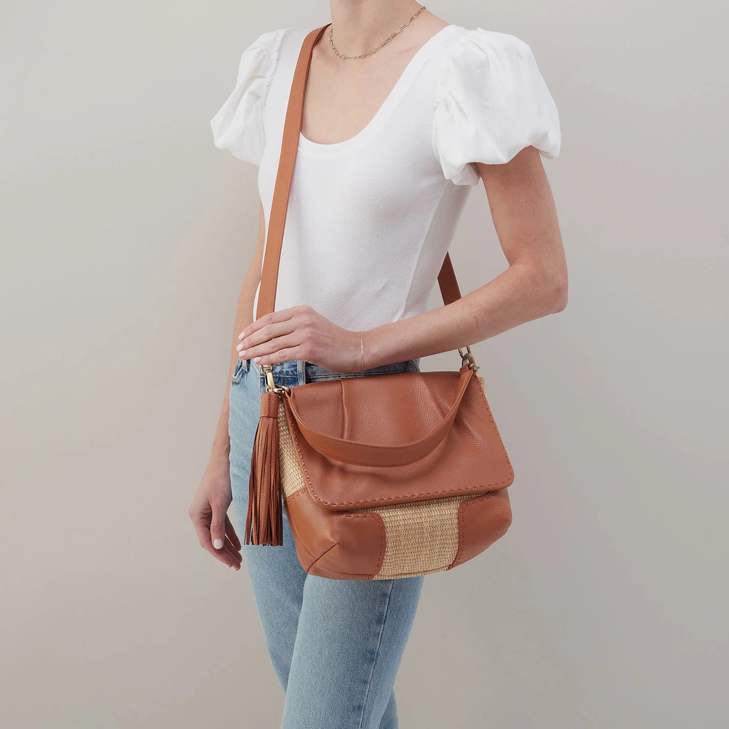 HARLEY CONVERTIBLE SHOULDER in Natural Straw