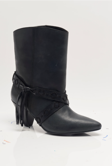 BRONTE BELT WRAP BOOT in Faded Black