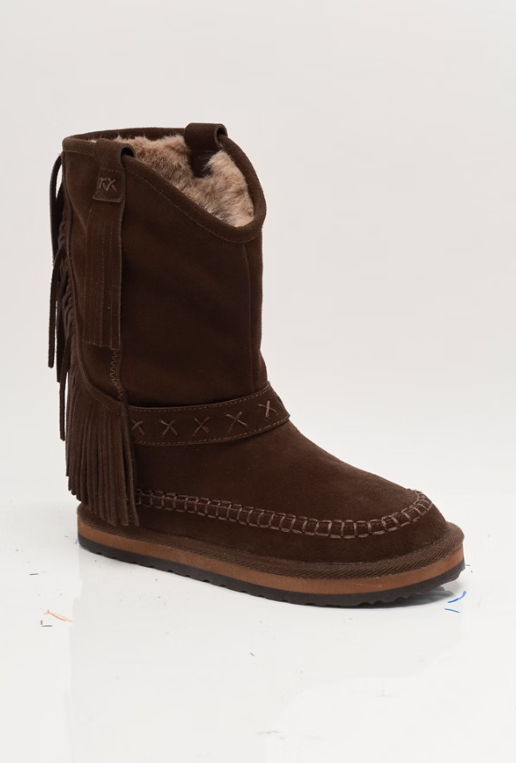 FAYE FRINGE PULL ON in Chocolate