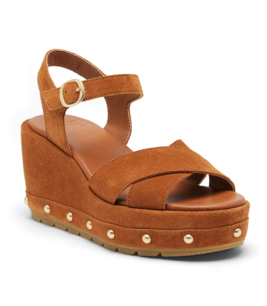 SUNPEAK WEDGE ANKLE STRAP RVT in Iced Tea + Gum