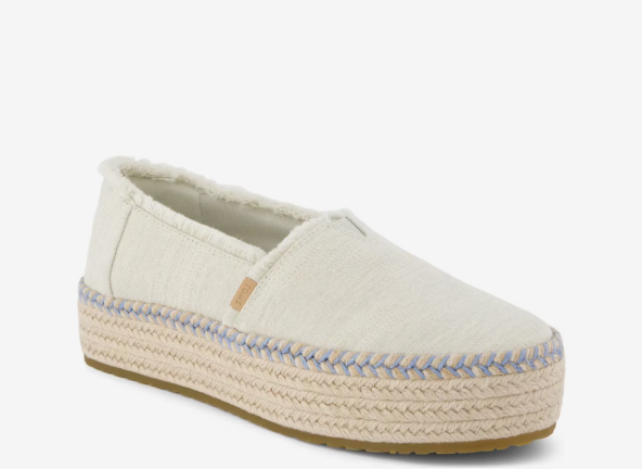 VALENCIA PLATFORM ESPADRILLE in White Onyx