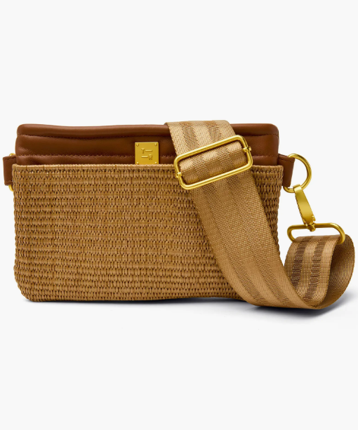 BUM BAG CROSSBODY in Sand Dune Raffia