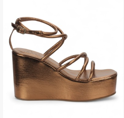 LIZA STRAPPY WEDGE in Bronze