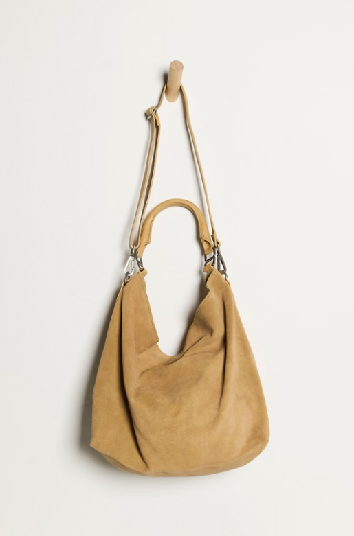 SUZIE SUEDE SLOUCH TOTE in Harvest Gold