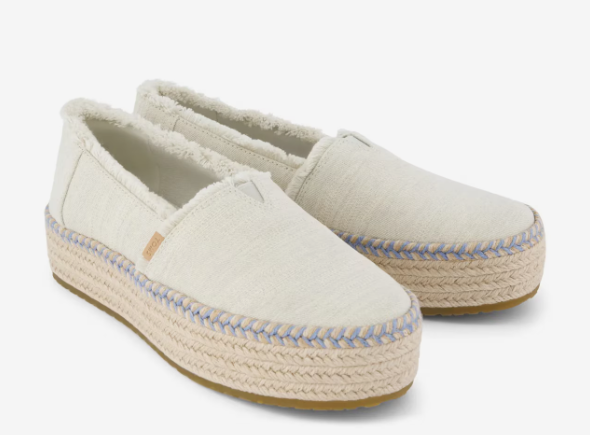 VALENCIA PLATFORM ESPADRILLE in White Onyx